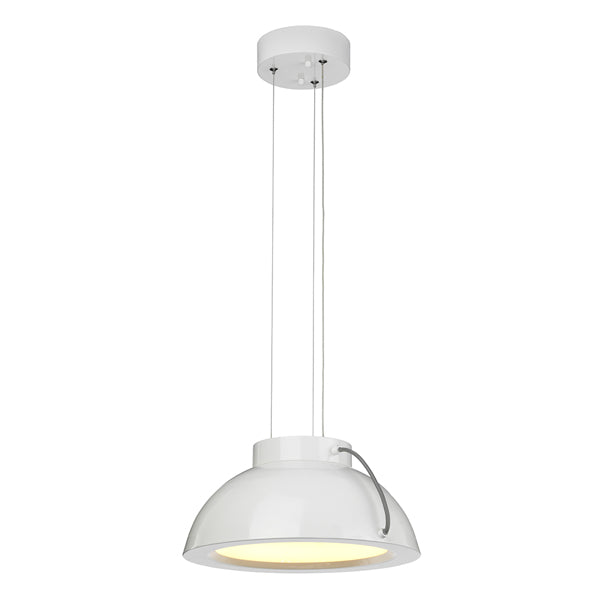 Product photograph of Elstead Europa 1 Light Pendant White Painted Medium from Olivia's.