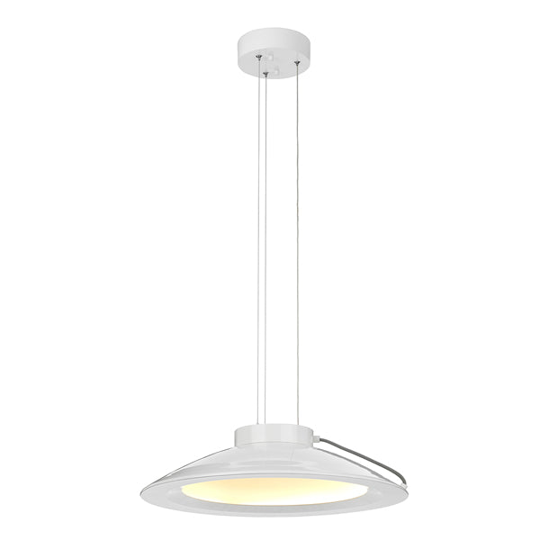 Product photograph of Elstead Europa 1 Light Pendant White Painted Small from Olivia's.