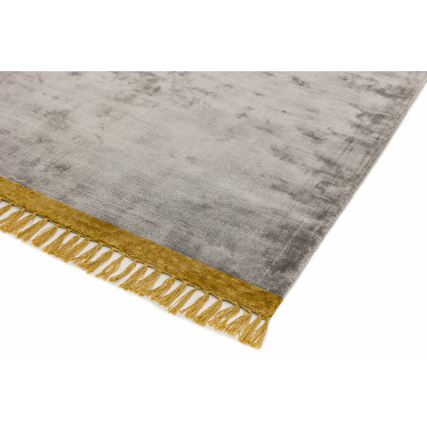Asiatic Carpets Elgin Hand Woven Rug Silver Mustard Border 120 X 170cm