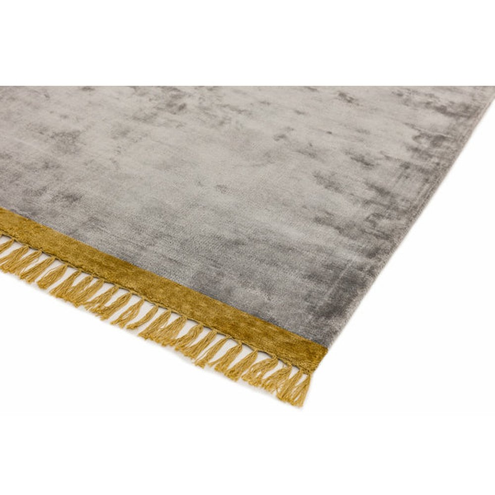 Asiatic Carpets Elgin Hand Woven Rug Silver Mustard Border 200 X 290cm