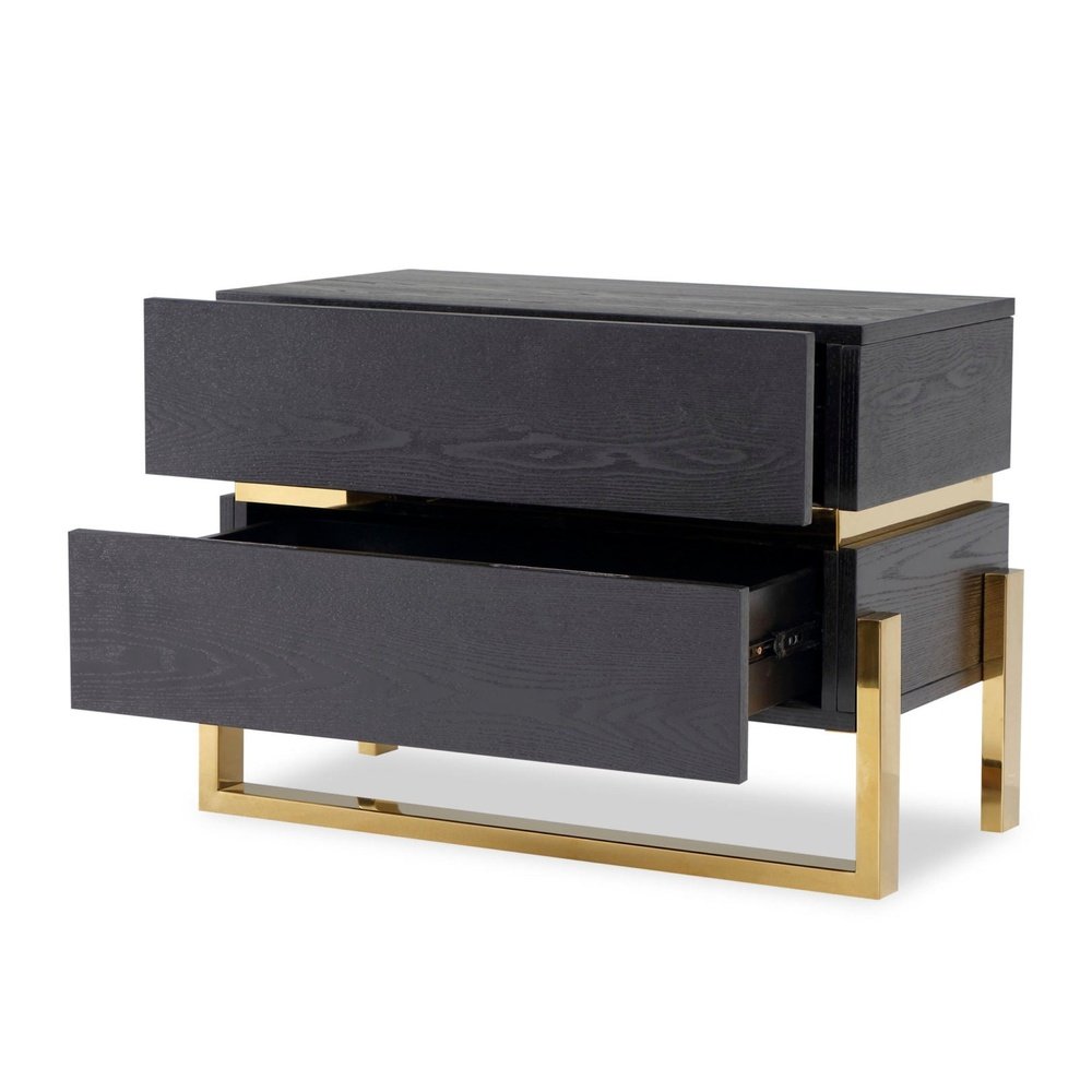 Product photograph of Liang Eimil Enigma Bedside Table Brass from Olivia's.