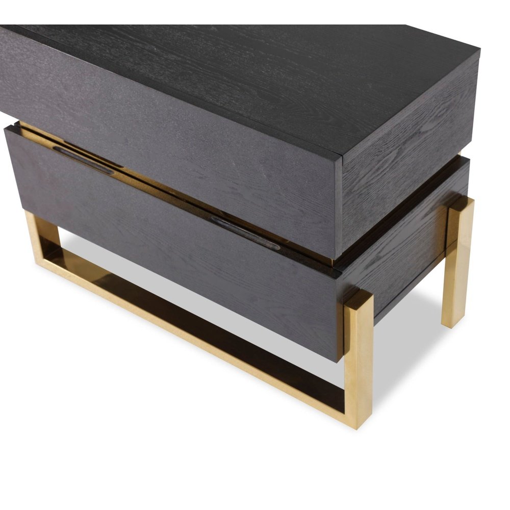 Product photograph of Liang Eimil Enigma Bedside Table Brass from Olivia's.