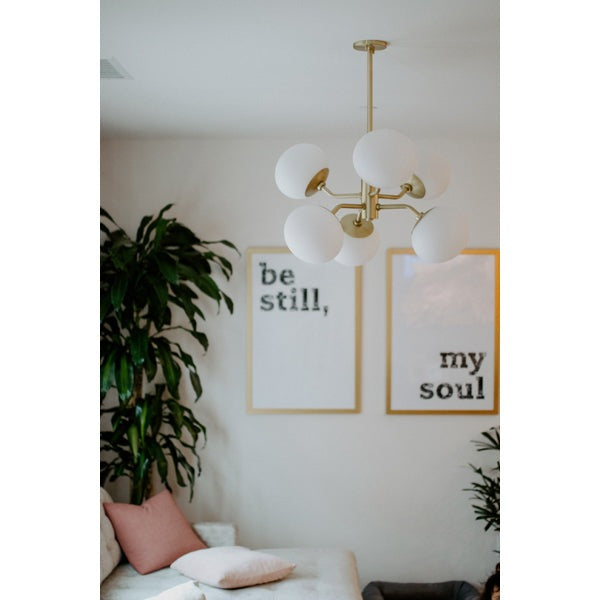 Product photograph of Hudson Valley Lighting Estee Steel 6 Light Chandelier from Olivia's.