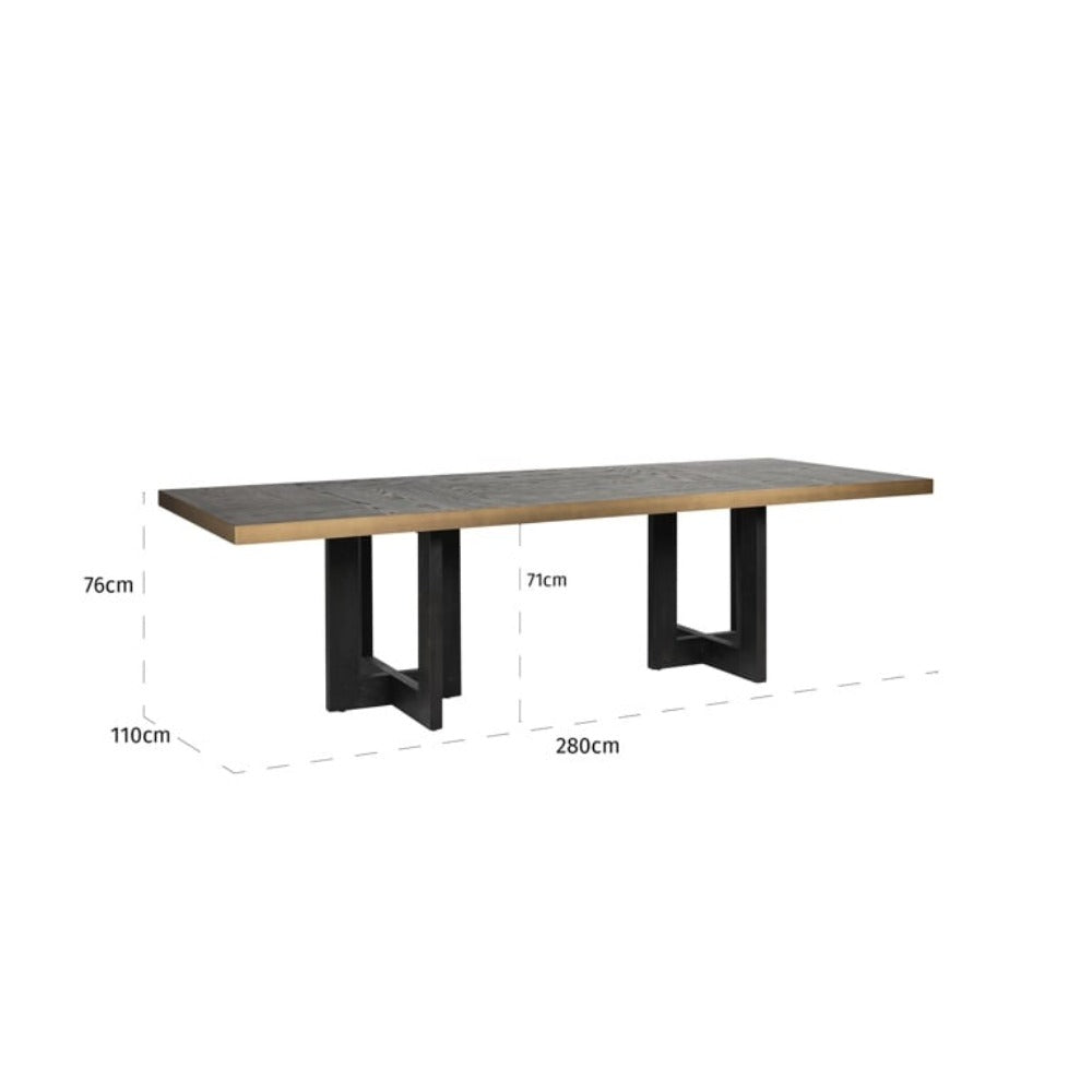 Product photograph of Richmond Cambon Dining Table In Coffee Brown Black 320cm from Olivia's.