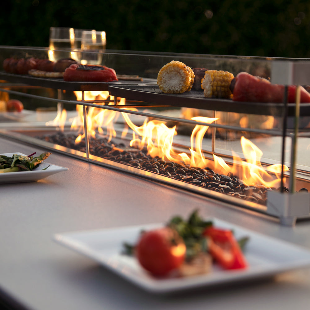 Product photograph of Maze Regal 8 Seat Fire Pit Bar Set Lead Chine from Olivia's.
