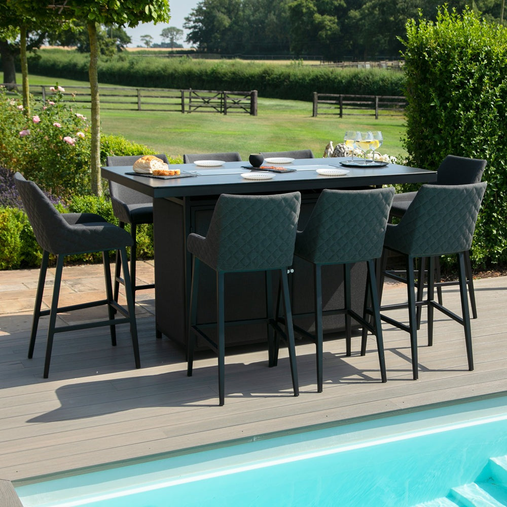 Product photograph of Maze Regal 8 Seat Fire Pit Bar Set Charcoal from Olivia's.