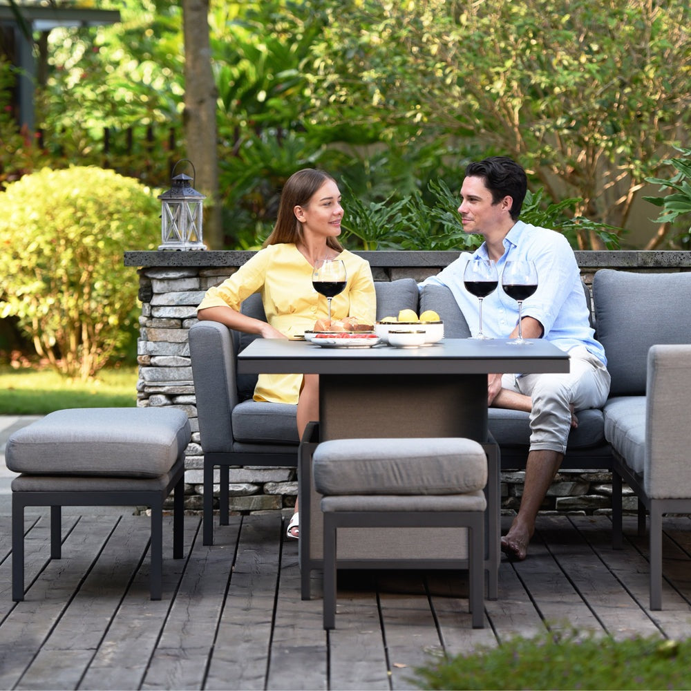 Product photograph of Maze Pulse Square Corner Dining Set With Rising Table Flanelle from Olivia's.