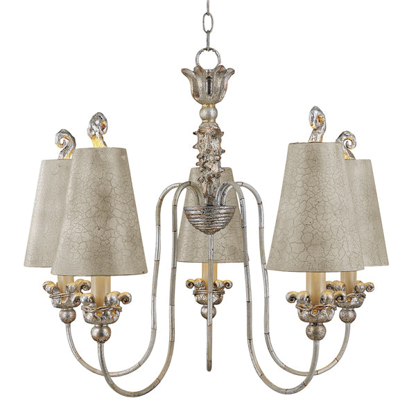 Elstead Remi 5 Light Chandelier Silver And Gold