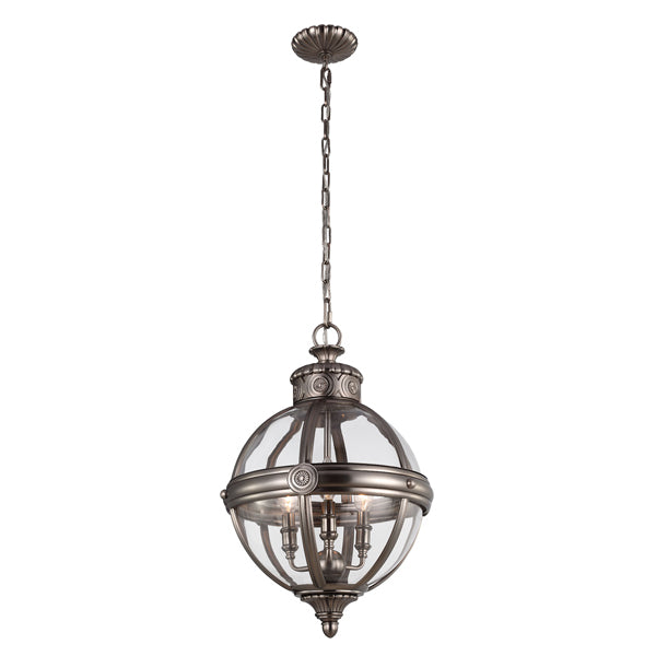 Elstead Adams 3 Light Chandelier Antique Nickel