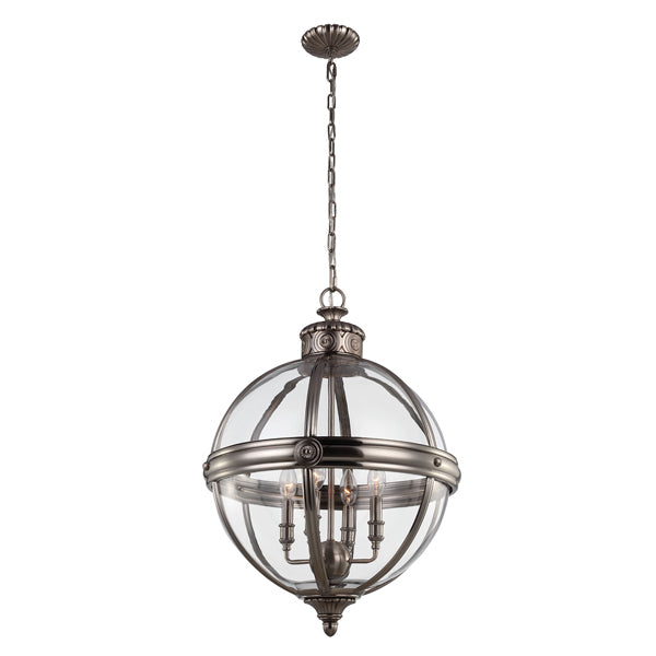 Elstead Adams 4 Light Chandelier Antique Nickel