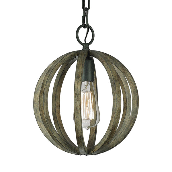 Product photograph of Elstead Allier Weather Pendant Oak Wood And Antique Forged Iron from Olivia's