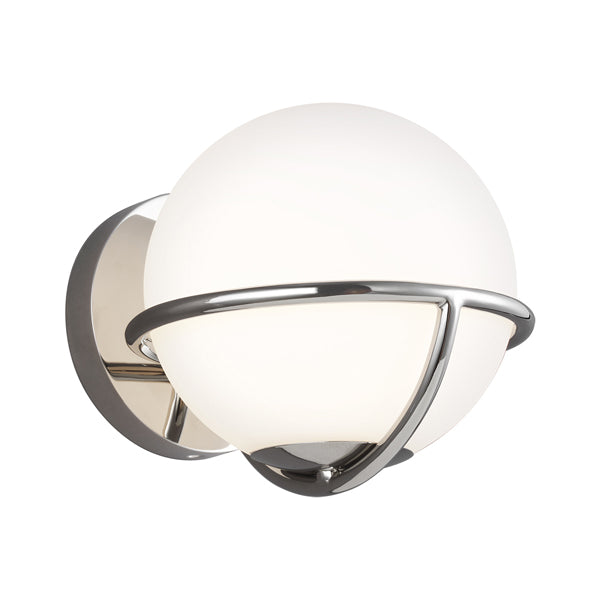 Product photograph of Elstead Apollo 1 Light Wall Light Polished Nickel from Olivia's