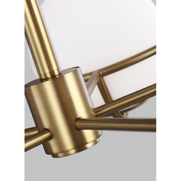 Product photograph of Elstead Apollo 5 Light Chandelier Burnished Brass from Olivia's.