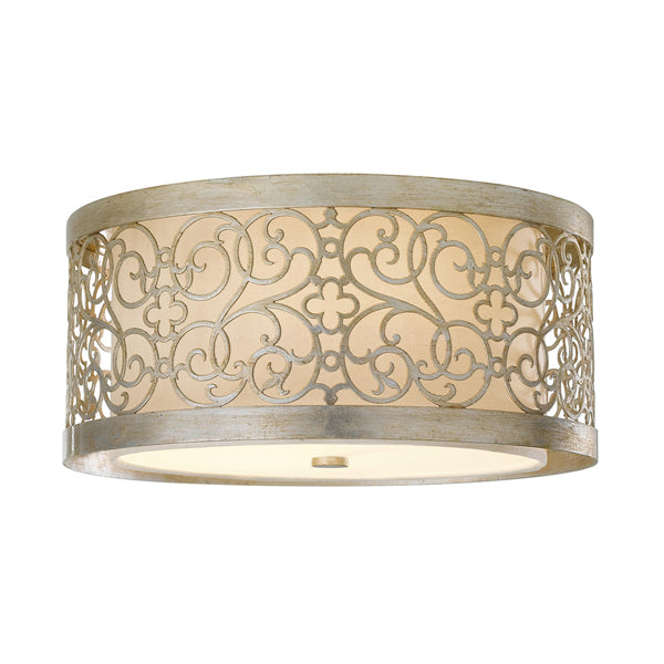 Elstead Arabesque 2 Ceiling Light Light Silver Leaf Patina