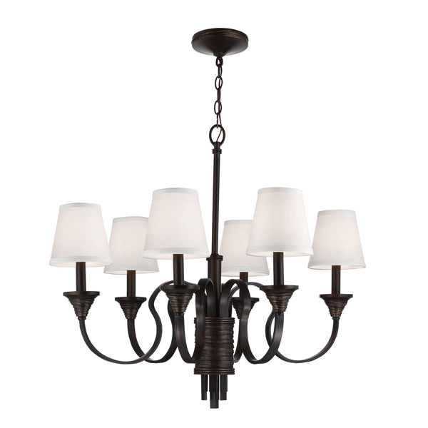 Product photograph of Elstead Feiss Arbor Creek 6 Light Chandelier Arbor Bronze from Olivia's