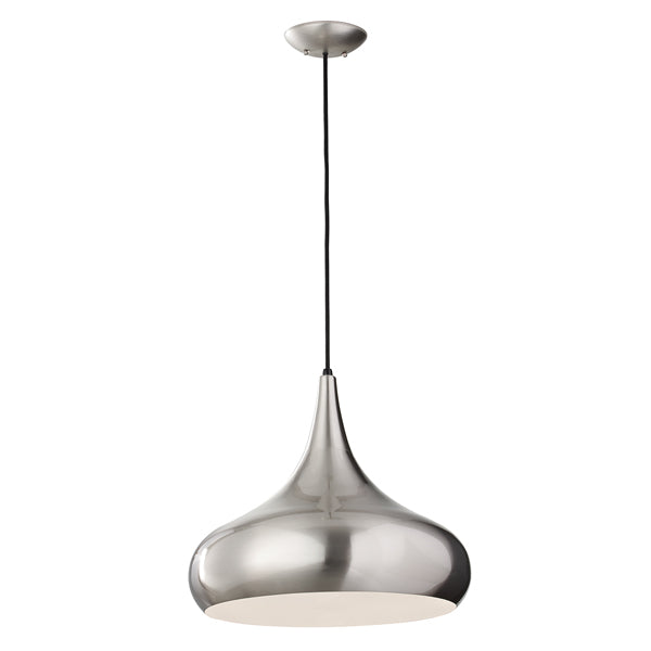 Product photograph of Elstead Beso 1 Light Pendant Brushed Steel Medium from Olivia's