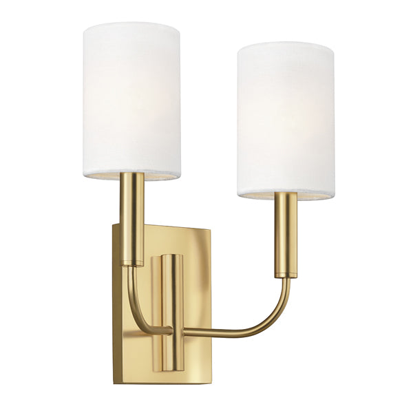 Product photograph of Elstead Brianna 2 Light Wall Light Burnished Brass from Olivia's