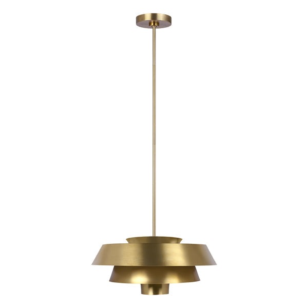 Product photograph of Elstead Brisbin 1 Light Pendant Burnished Brass Outlet from Olivia's