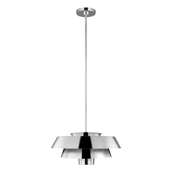 Elstead Brisbin 1 Light Pendant Polished Nickel