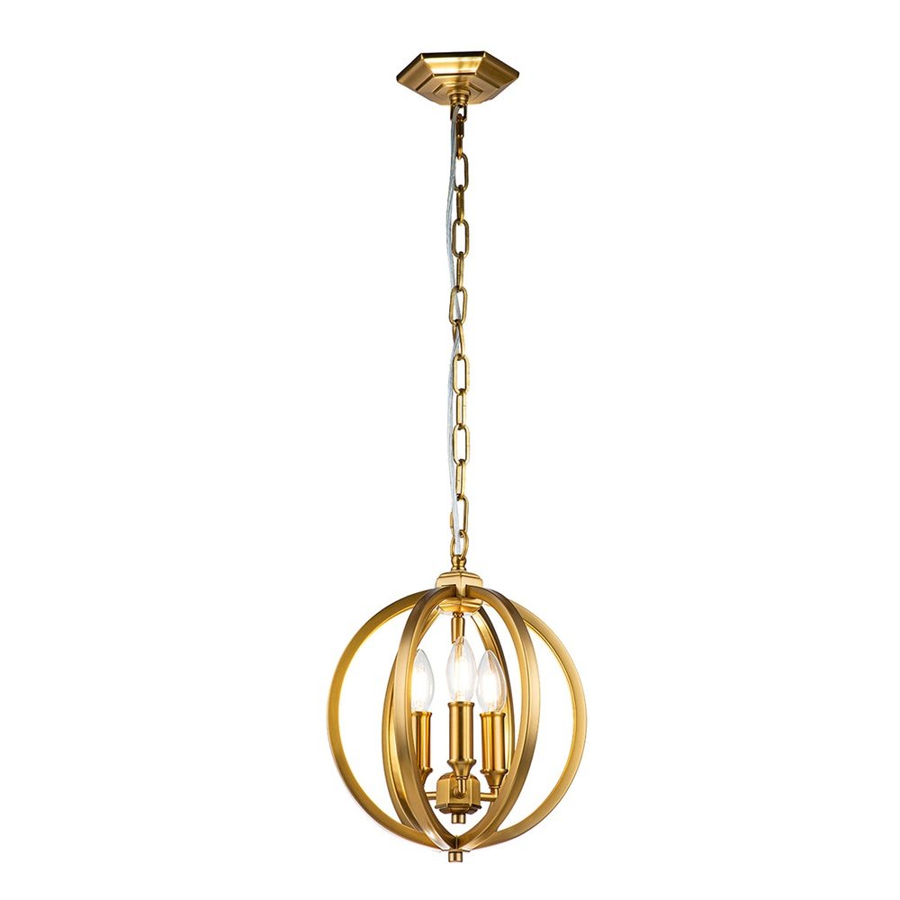 Product photograph of Feiss Corinne 3 Light Pendant Light In Brass Large from Olivia's.