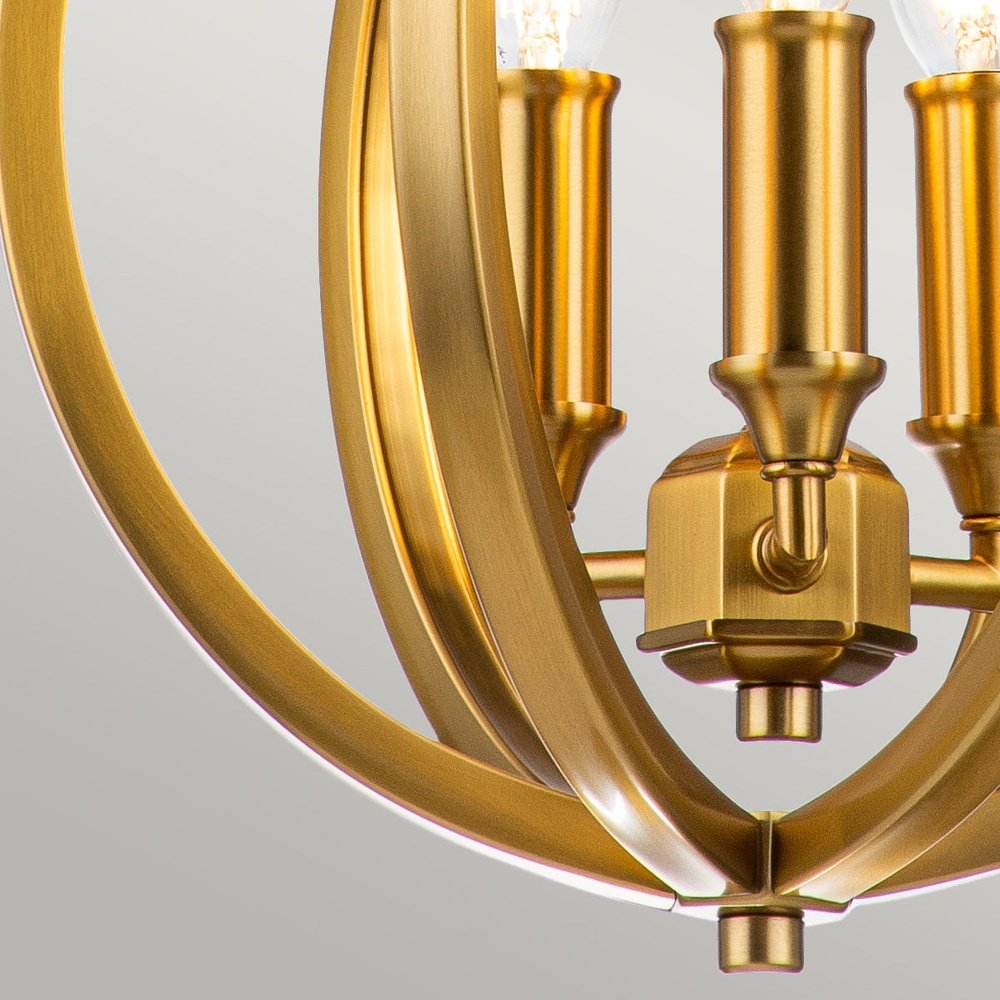 Product photograph of Feiss Corinne 3 Light Pendant Light In Brass Large from Olivia's.