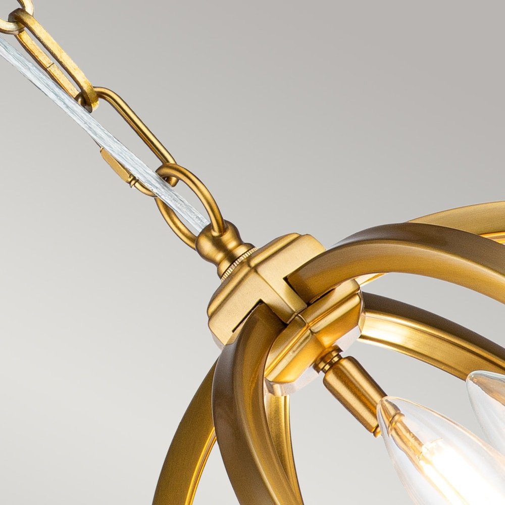 Product photograph of Feiss Corinne 3 Light Pendant Light In Brass Large from Olivia's.