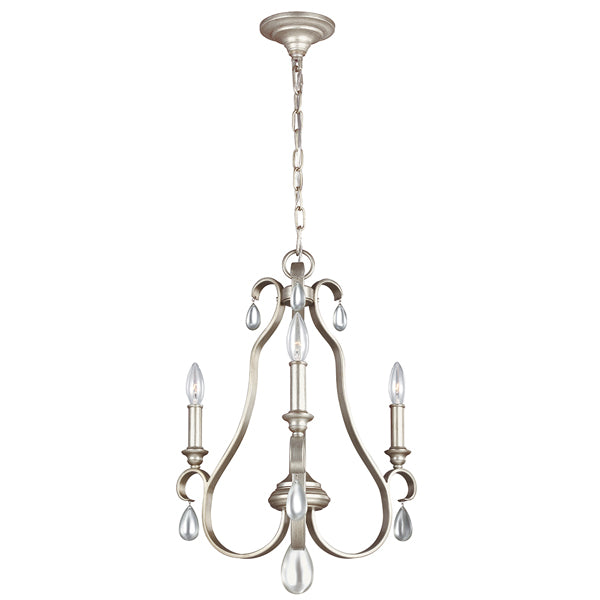 Product photograph of Elstead Dewitt 3 Light Sunrise Chandelier Silver from Olivia's