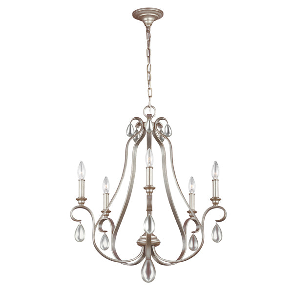 Elstead Dewitt 5 Light Sunrise Chandelier Silver