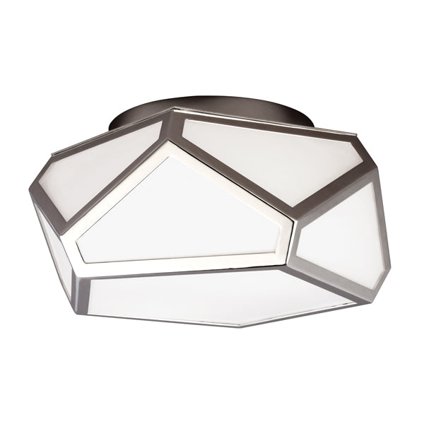 Product photograph of Elstead Diamond 2 Light Flush Mount Light Polished Nickel from Olivia's