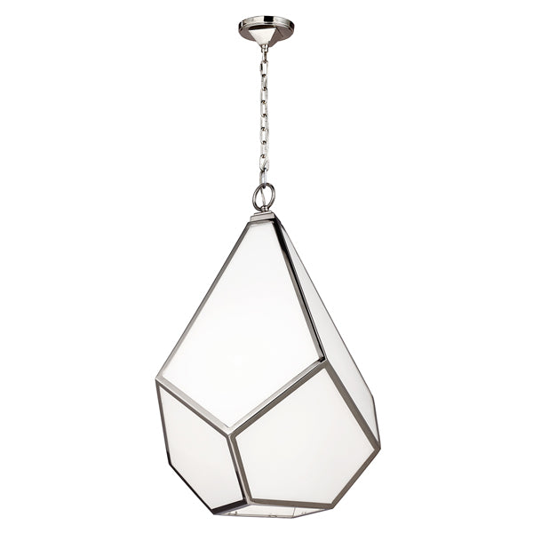 Product photograph of Elstead Feiss Diamond 4 Light Chandelier Polished Nickel from Olivia's