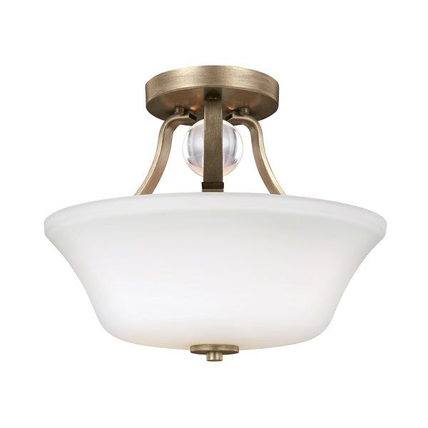 Product photograph of Elstead Evington 2 Light Ceiling Light Sunset Gold from Olivia's