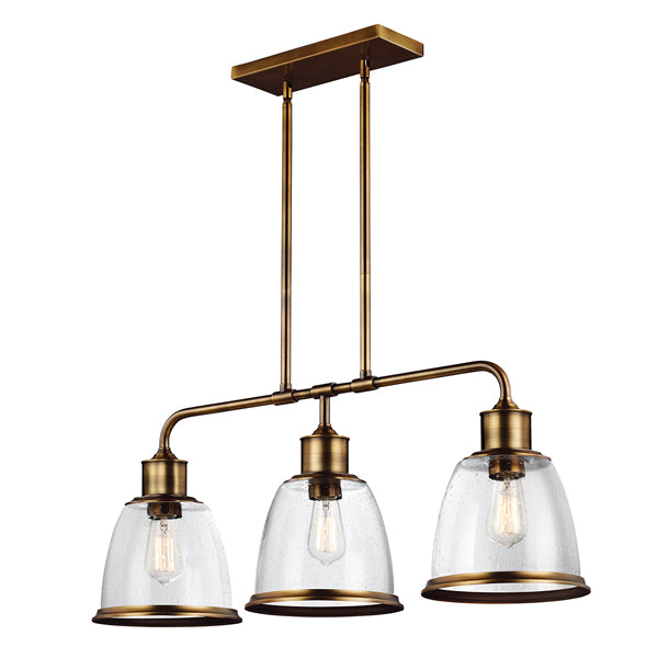 Product photograph of Elstead Hobson 3 Light Chandelier Aged Brass from Olivia's