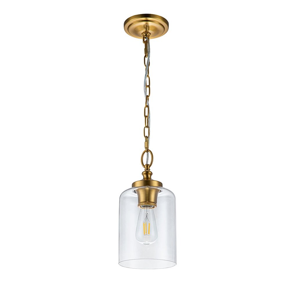 Product photograph of Feiss Hounslow 1 Light Mini Pendant Light In Brass from Olivia's