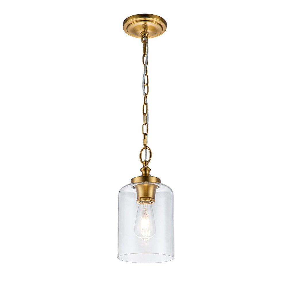 Product photograph of Feiss Hounslow 1 Light Mini Pendant Light In Brass from Olivia's.