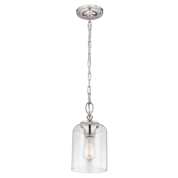 Product photograph of Elstead Hounslow 1 Light Pendant Polished Nickel from Olivia's