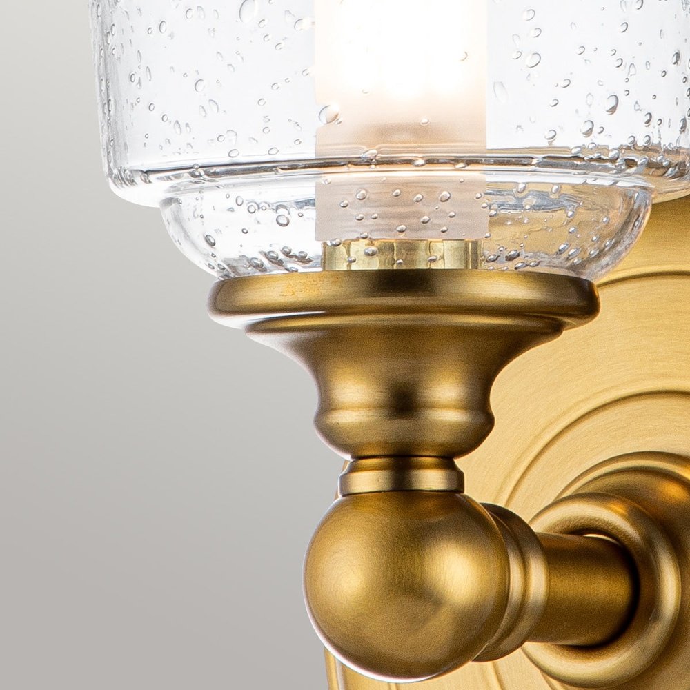 Product photograph of Feiss Huguenot Lake 1 Light Wall Light In Brass from Olivia's.
