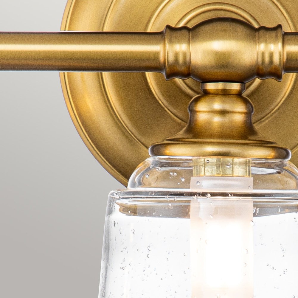 Product photograph of Feiss Huguenot Lake 3 Light Above Mirror Light In Brass from Olivia's.