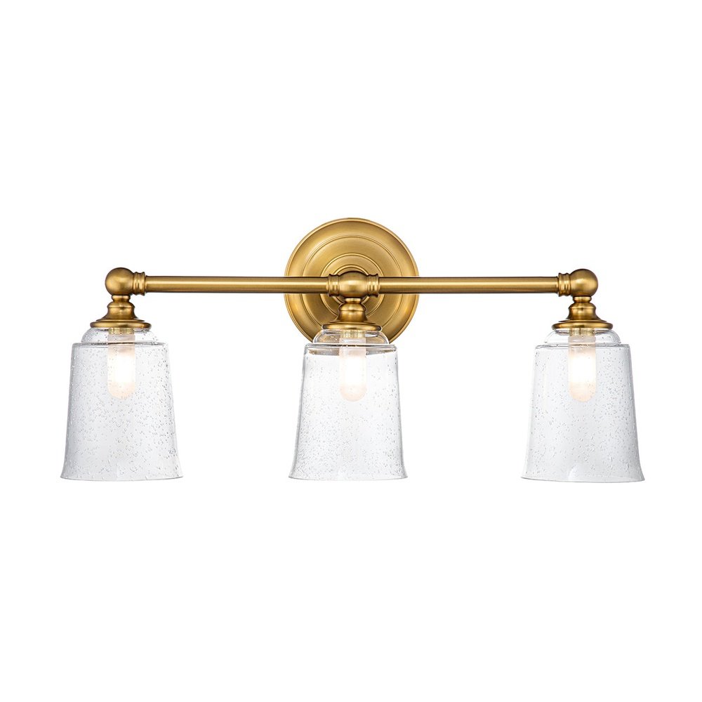 Product photograph of Feiss Huguenot Lake 3 Light Above Mirror Light In Brass from Olivia's