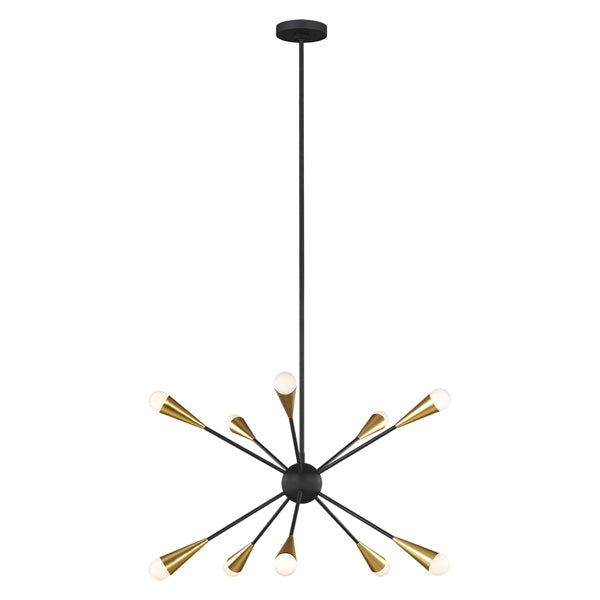 Product photograph of Elstead Jax 10 Light Chandelier Midnight Black from Olivia's