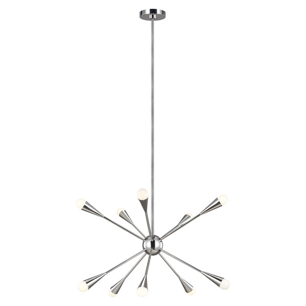 Elstead Jax 10 Light Chandelier Polished Nickel