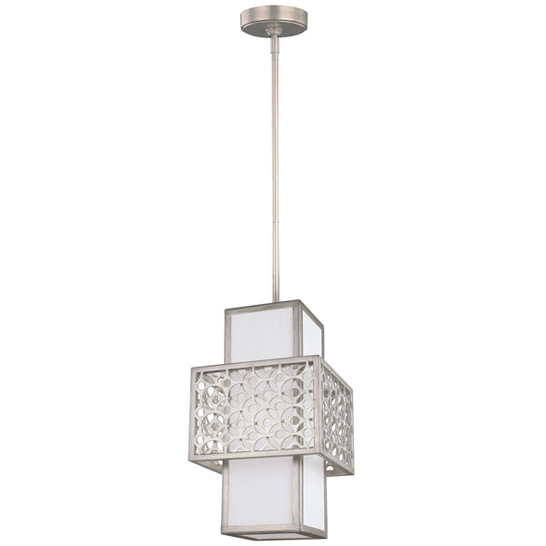 Elstead Kenney 1 Light Pendant Sunrise Silver