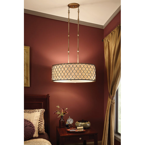 Product photograph of Elstead Lucia 3 Light Pendant Burnished Silver Medium from Olivia's.