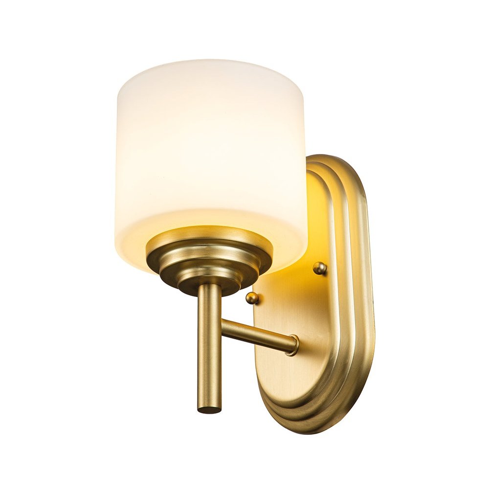 Product photograph of Feiss Malibu 1 Light Wall Light In Brushed Brass from Olivia's