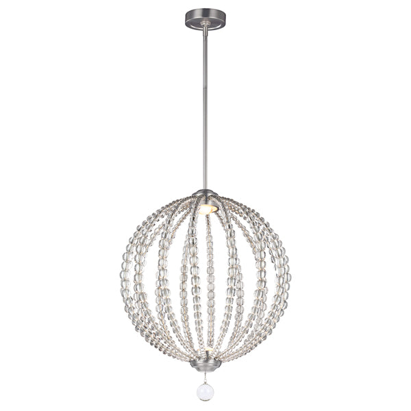 Product photograph of Elstead Oberlin Pendant Satin Nickel Large from Olivia's.
