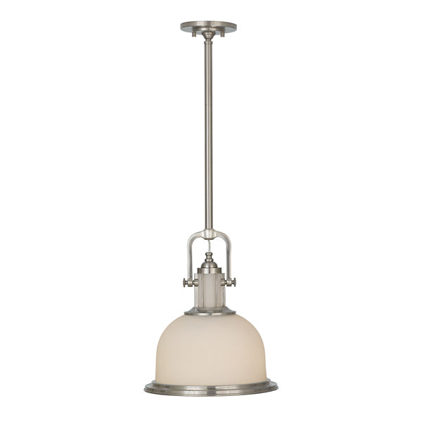 Elstead Parker Place 1 Light Pendant Brushed Steel Small