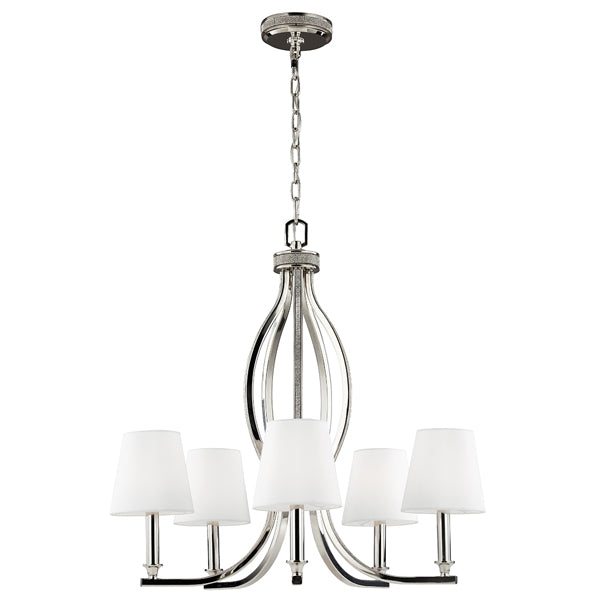 Elstead Pave 5 Light Chandelier Polished Nickel