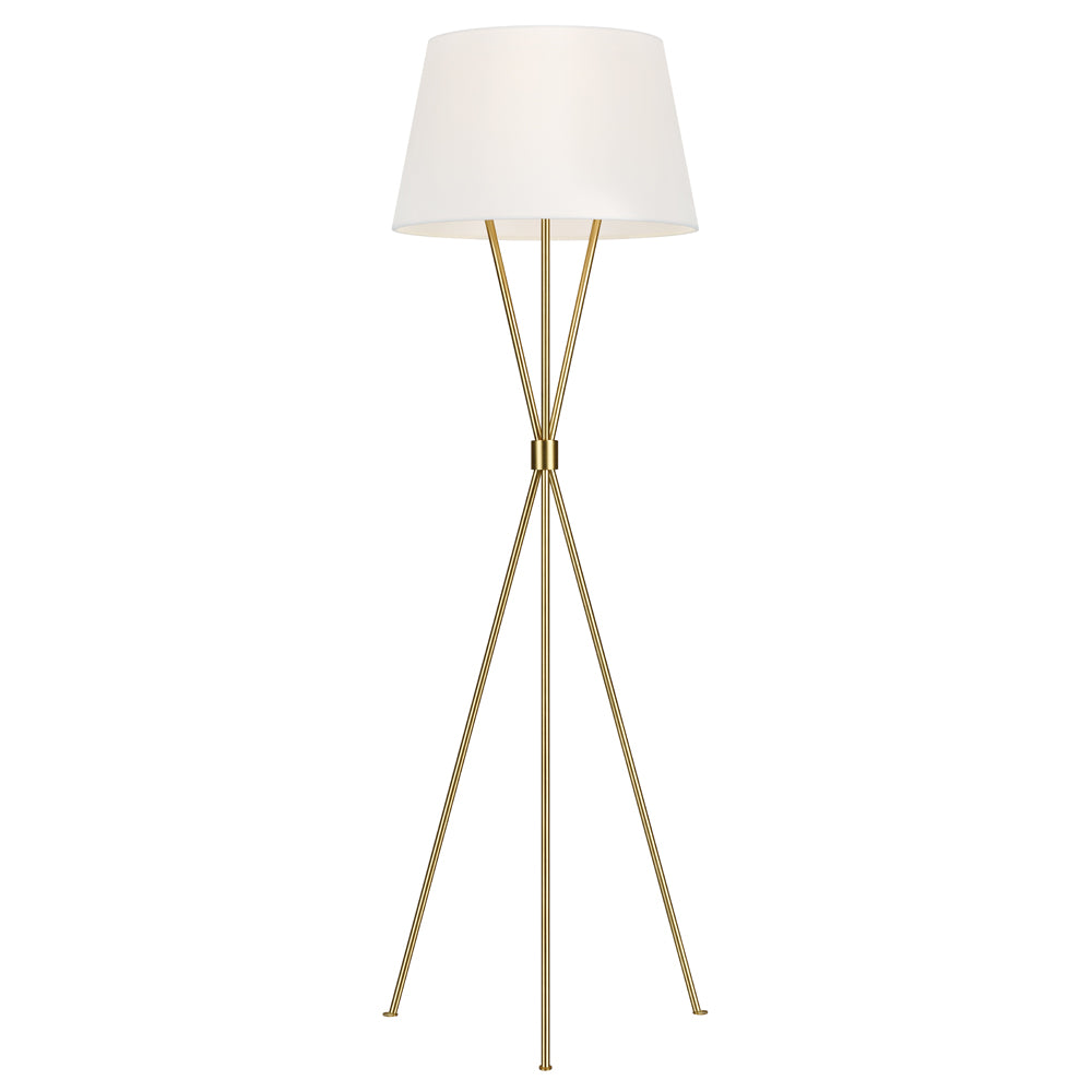 Product photograph of Elstead Penny Floor Lamp Burnished Brass from Olivia's