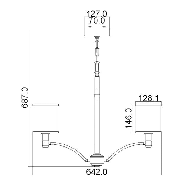 Elstead Prospect Park 5 Light Chandelier Satin Nickel and Chrome