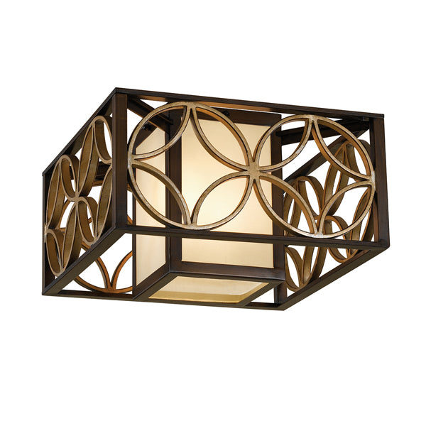 Product photograph of Elstead Remy 2 Light Flush Mount Light Heritage Bronze And Parissiene Gold from Olivia's