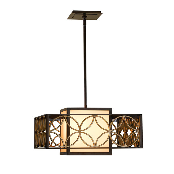 Elstead Remy 1 Light Pendant Heritage Bronze And Parissiene Gold Style B